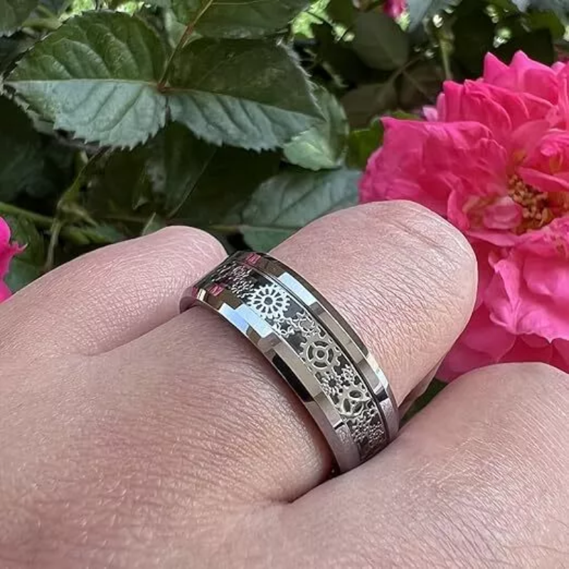 New Fashion Steampunk Gear Wheel Men Stainless Steel Ring