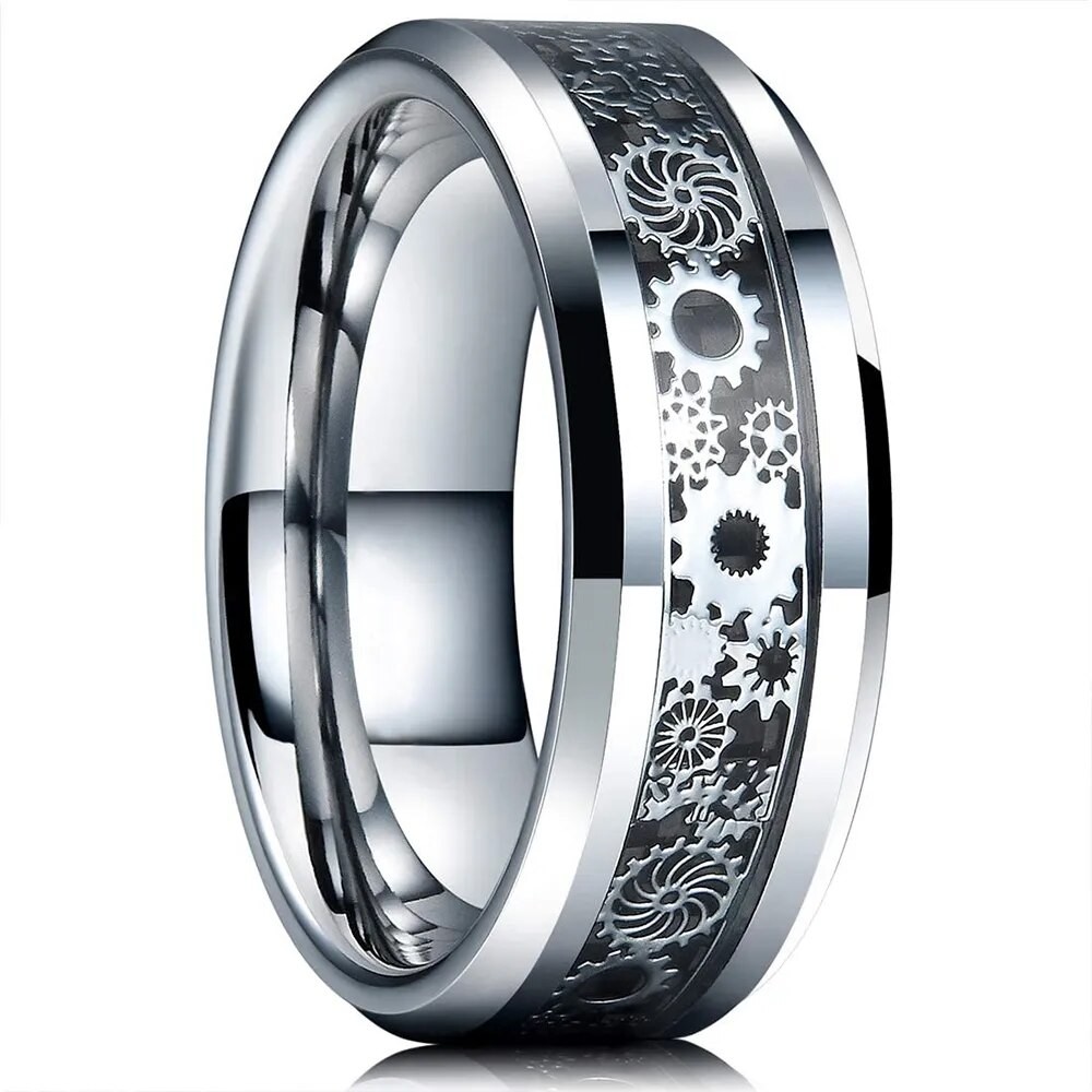 New Fashion Steampunk Gear Wheel Men Stainless Steel Ring