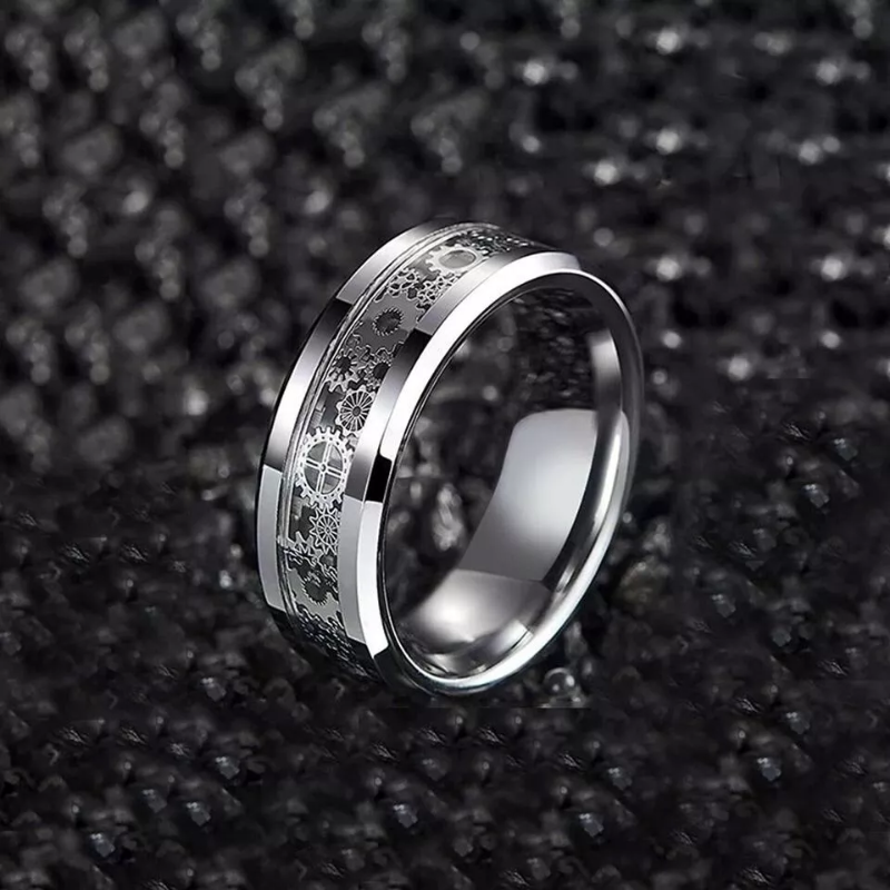 New Fashion Steampunk Gear Wheel Men Stainless Steel Ring