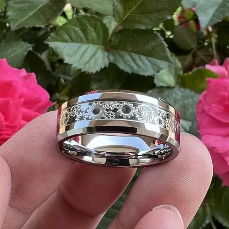 New Fashion Steampunk Gear Wheel Men Stainless Steel Ring