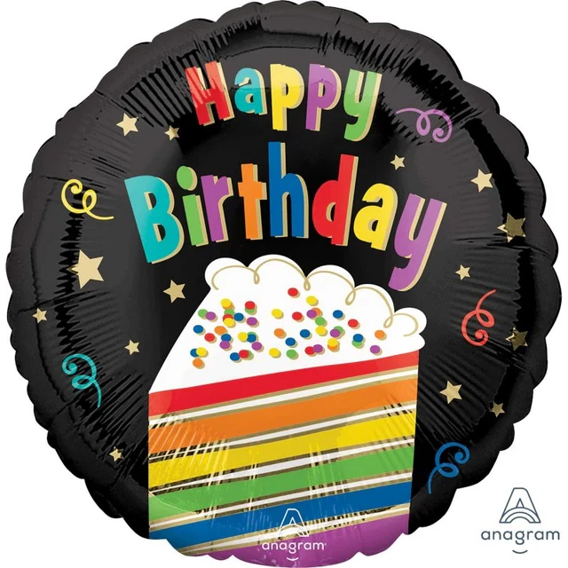 Foil Balloon - Std Hx Hbd Rainbow Cake (45cm)