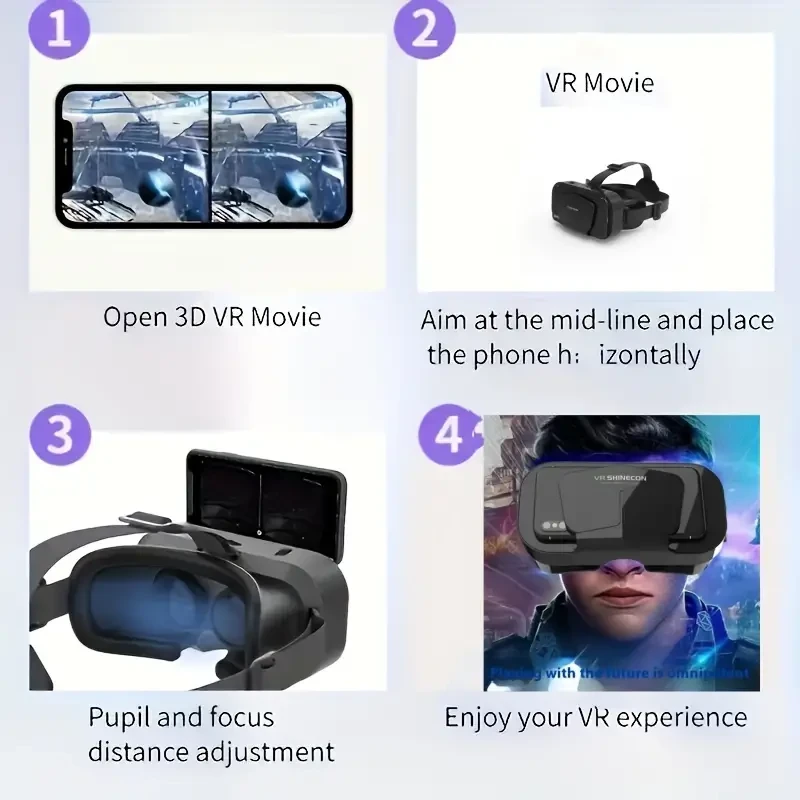 Adjustable Lens VR3D Glasses Headset