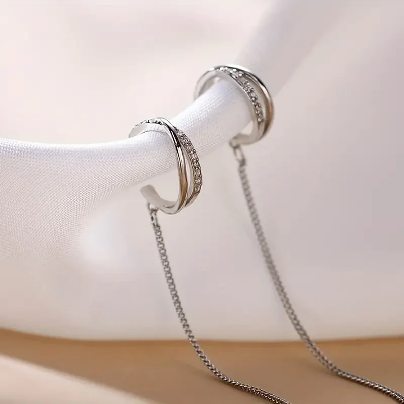 Sparkling Zircon Ear Cuff Threader Earrings