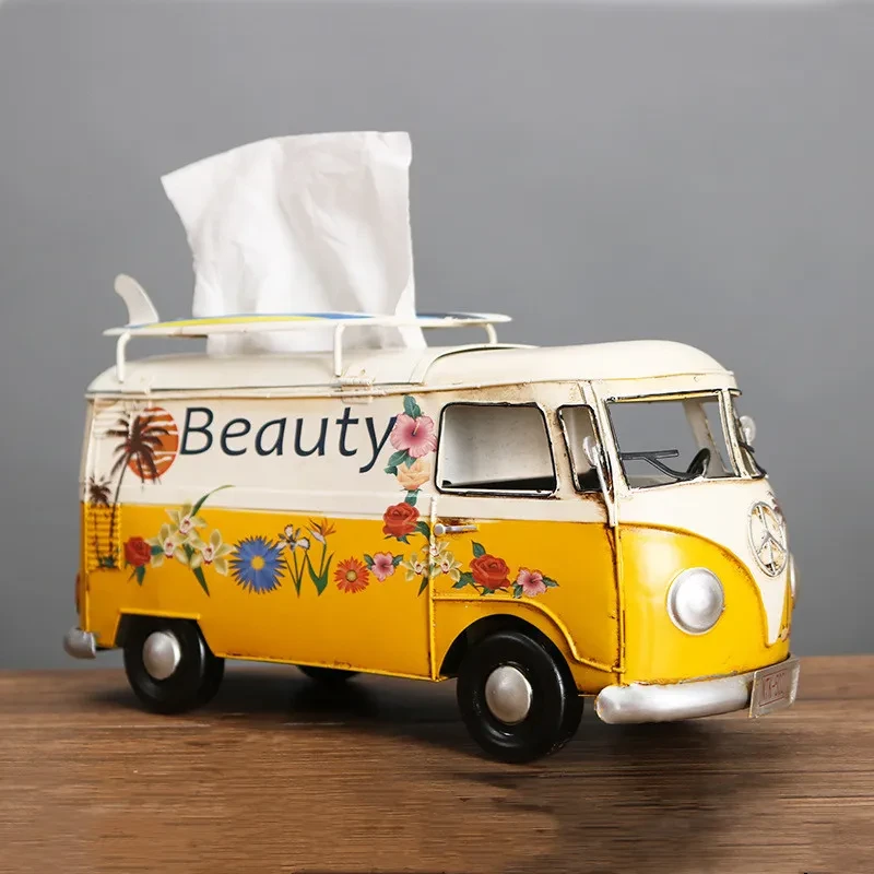 Retro Floral Bus Tissue Box Holder