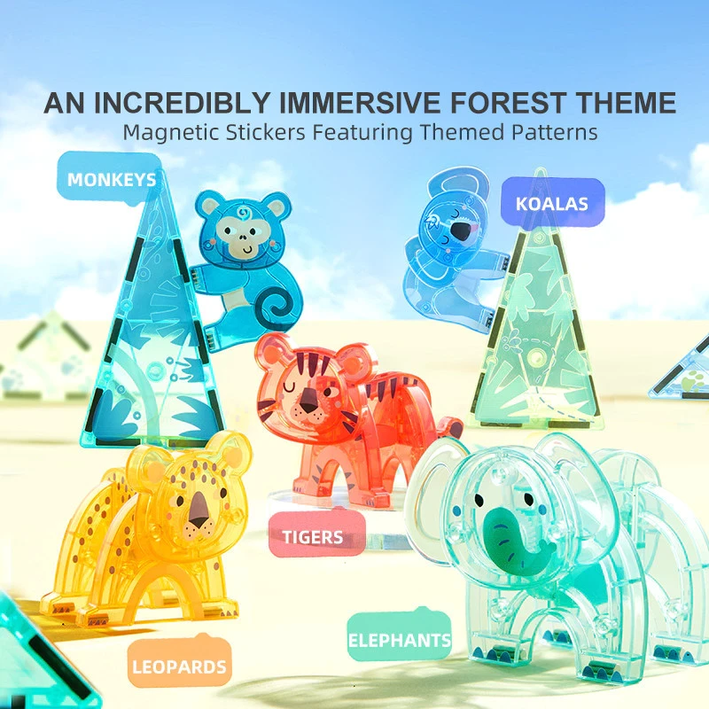 Colorful Magnetic Tiles Magic Jungle Educational Toys