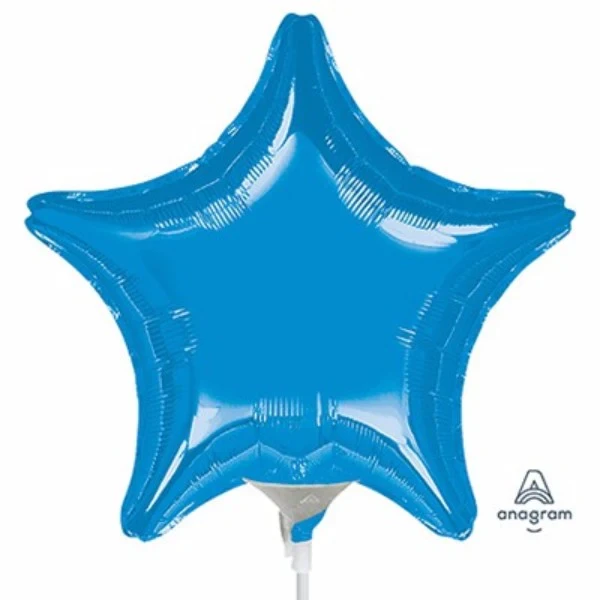 22cm Star Blue Foil Balloon (Flat)