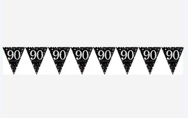 Sparkling Celebration 90 Prismatic Pennant Banner - Plastic