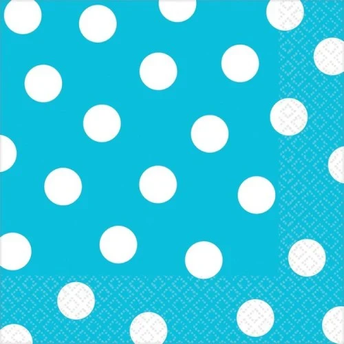 Dots Lunch Napkins - Caribbean Blue (16 units) - Pack of 16