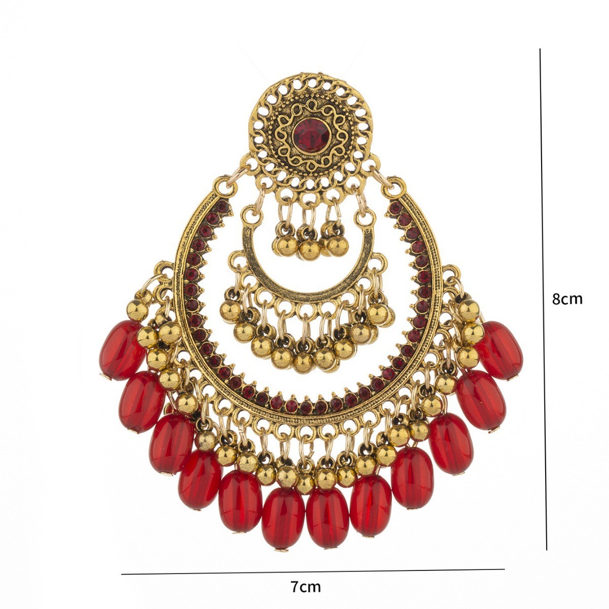 Vintage Earrings Hollow Bell Tassel