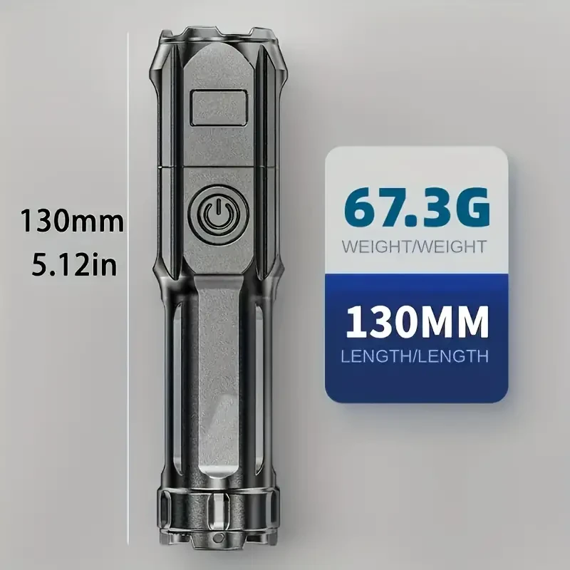 Super Bright Zoomable Flashlight - Portable and Rechargeable