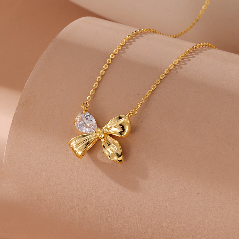 Sterling Silver Bow Necklace Pendant