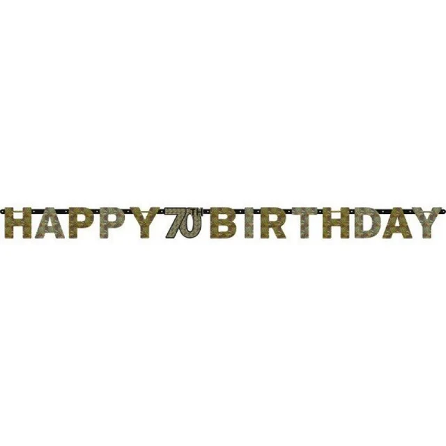 Sparkling Celebration Happy Birthday 70 Prismatic Letter Banner