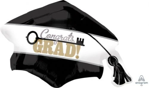 SuperShape Balloon Key to Success Cap Congrats Grad