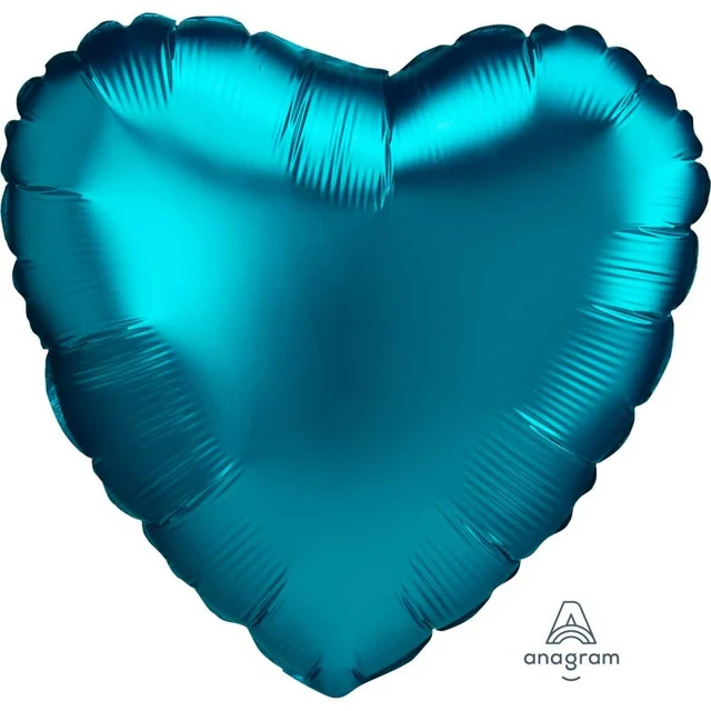 Foil Balloon - Standard HX Satin Luxe Aqua Heart (45cm)