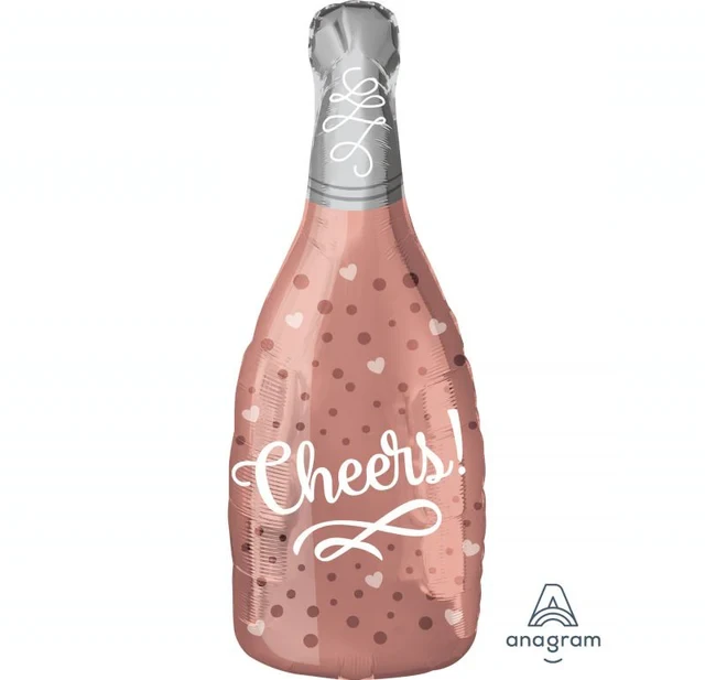 Balloon - Junior Shape XL Cheers Rose Champagne Bottle