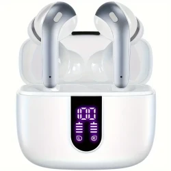LIFEBEE Wireless Earbuds, 60H Playtime with LED Power Indicator, 400mAh Type-C Quick Charge Case, Touch Control, Crystal-Clear Sound with 13mm Speakers, Condenser Mic, Wireless In-Ear Headphones for Gaming & Business