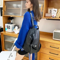 Fashion Leather Double Shoulder Dumpling Backpack