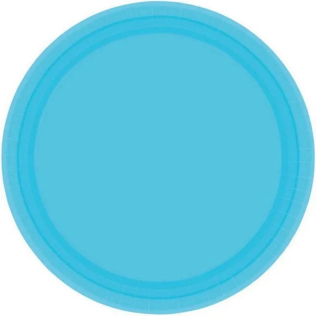 Paper Plates 17cm Round 20CT - Caribbean Blue  - Pack of 20