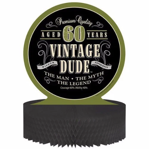 Vintage Dude 60th Birthday Centrepiece