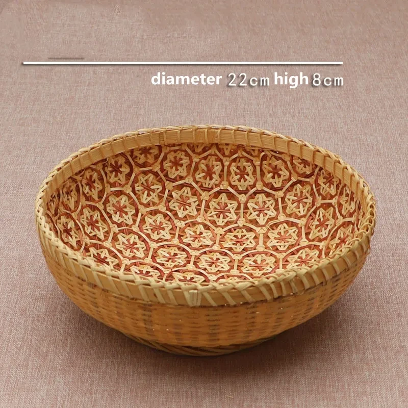 Bamboo Storage Fruit Basket Rattan Kitchen Household