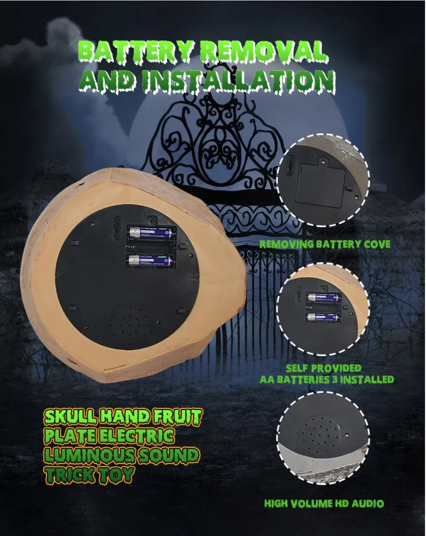 Halloween Candy Bowl Plastic Pumpkin Bowl With Motion Activated Hand, Halloween Serving Dishes Battery Operated Halloween Pumpkins Bowl For Trick-or-Treaters Party