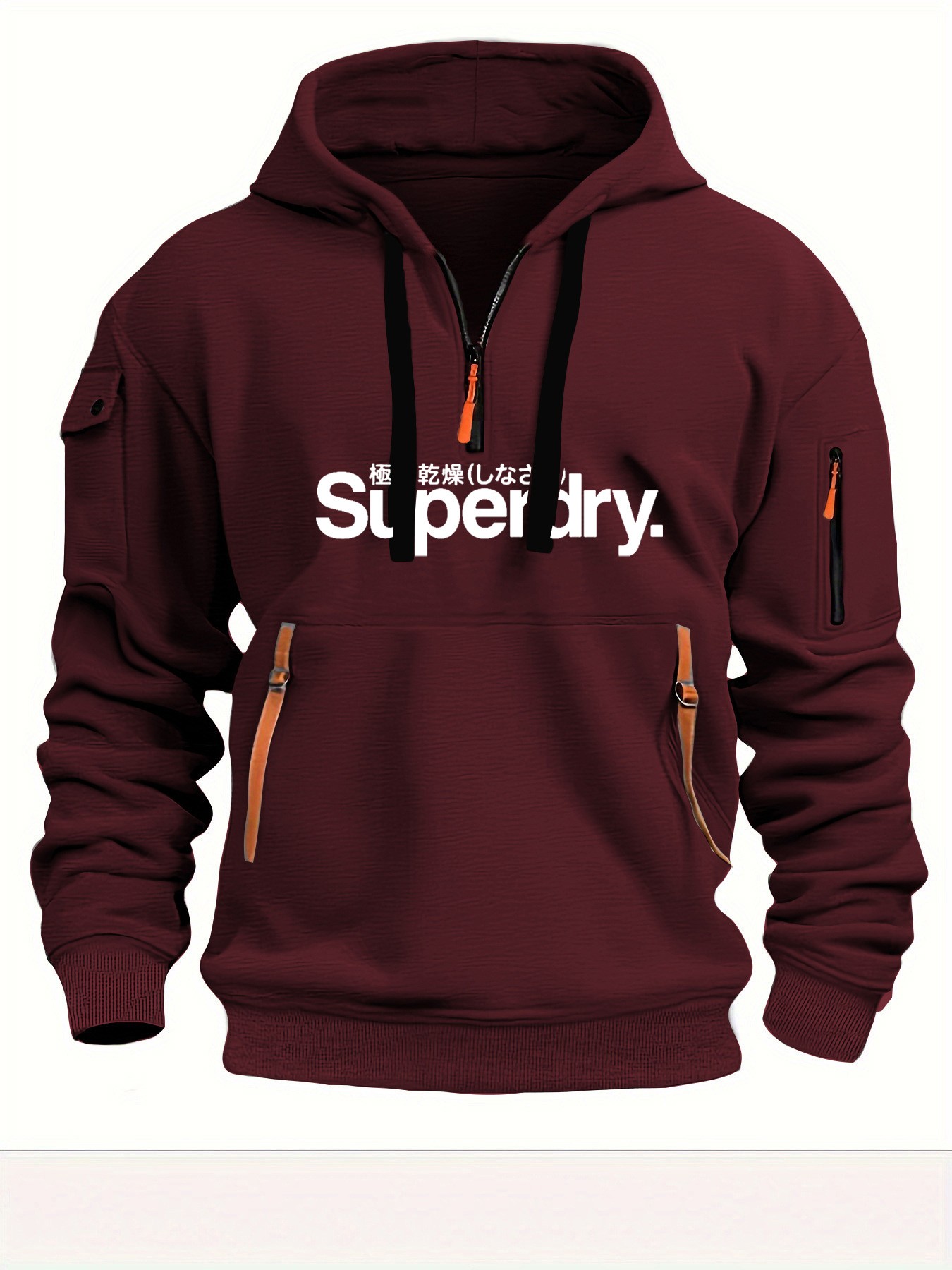 Multi-Pocket Zipper Loose Casual European Size Pullover Hoodie