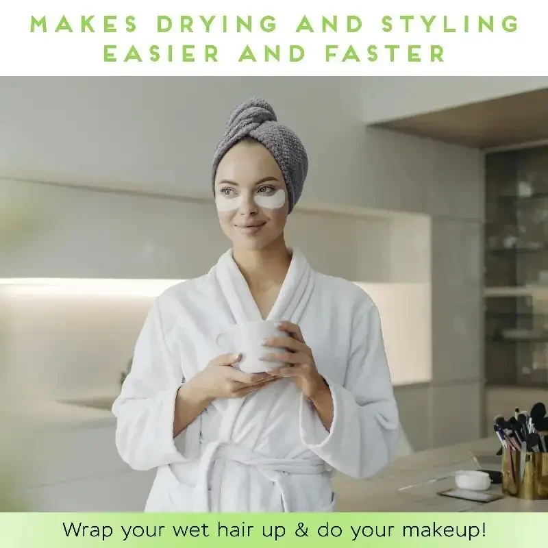 Soft Microfiber Hair Towel - Quick Dry,