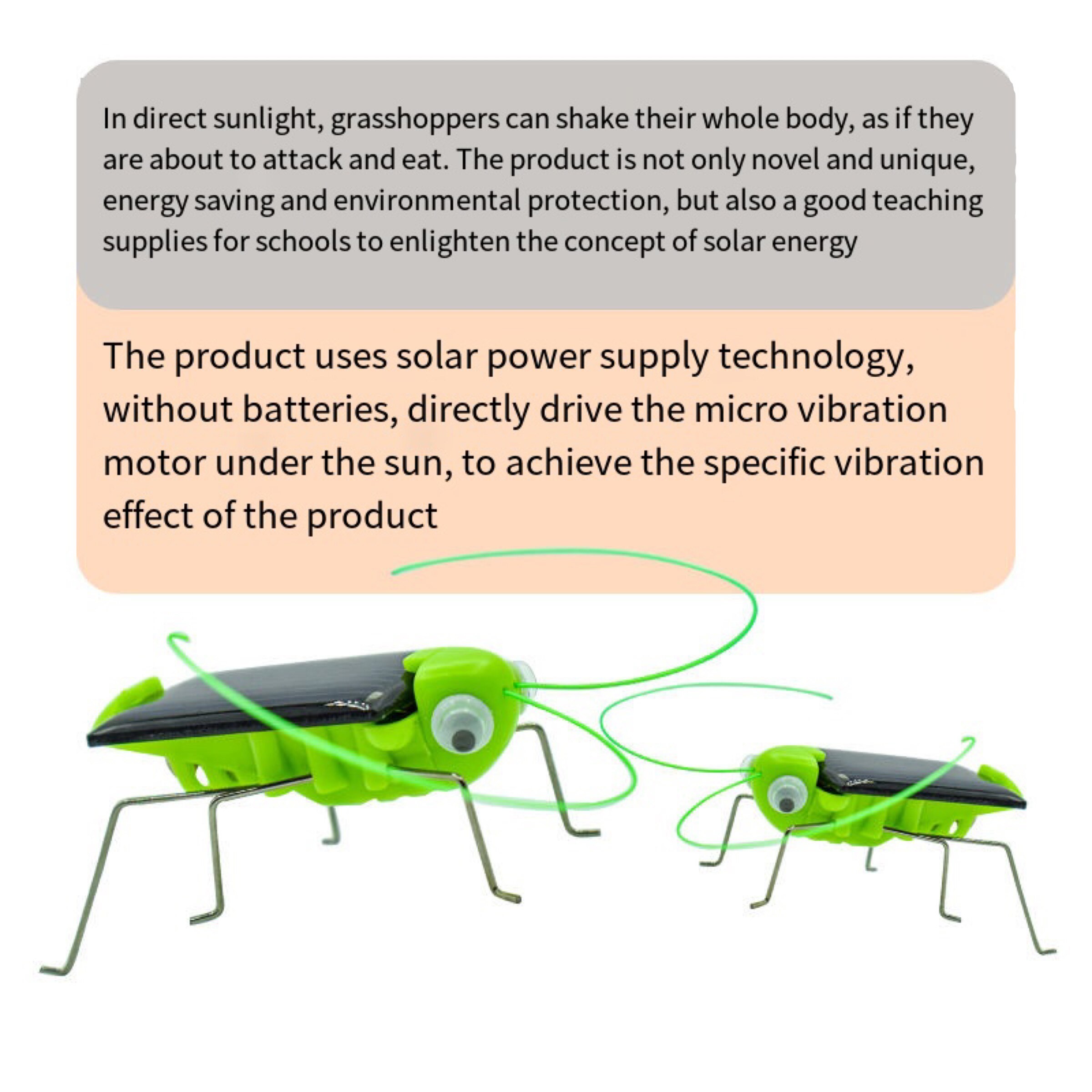 Solar Grasshopper Toy Puzzle Eco-Friendly Solar-Powered Insect Toy for Kids
