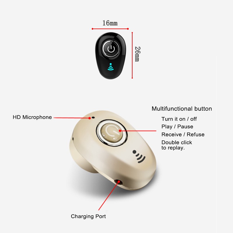 Mini Invisible True Wireless Earphones Noise Cancelling Bluetooth TWS Earbuds