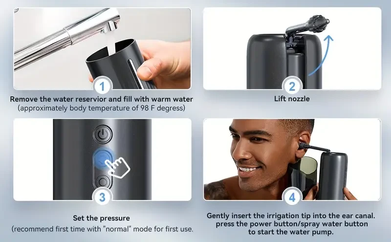 Electric Ear Irrigation Cleaner - Ear Wax Removal Tools Kit