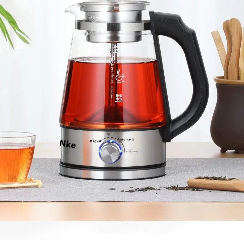 110v American Standard Household Tea Boiler Steam Spray Black Teapot Glass Electric Kettle Coffee Pot
