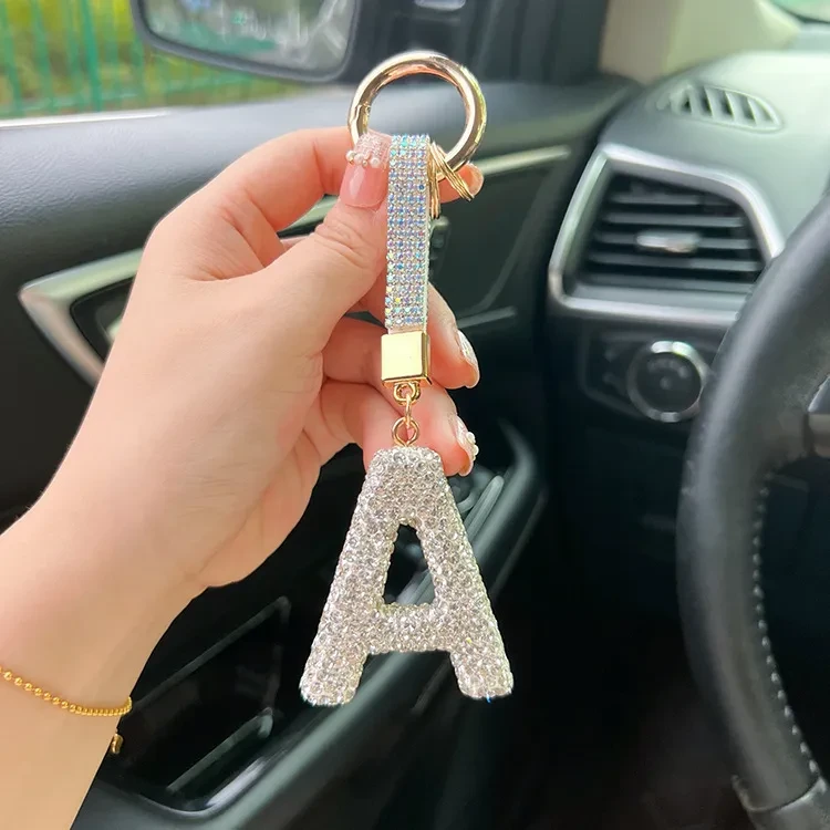 English Letter Keychain Clay Diamond