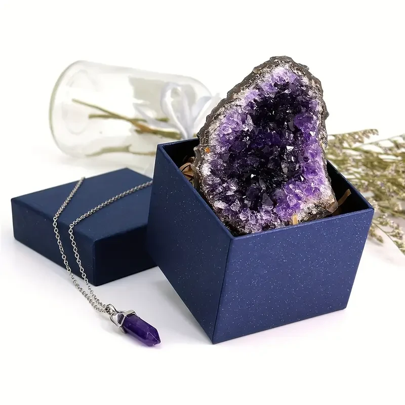 1pc Natural Amethyst Crystal Cluster & Pendant