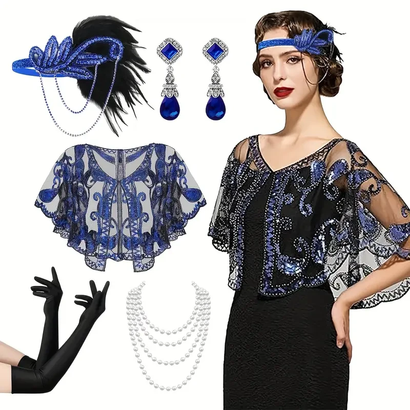 7pcs1920s Flapper Accessory Set Women'