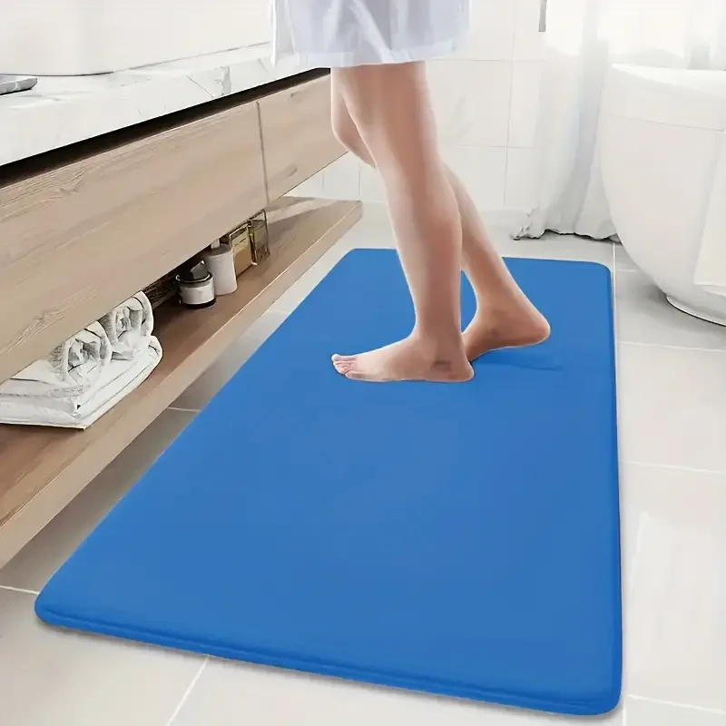 1pc Luxurious Ultra Absorbent Bath Mat - 25D High-Density Soft Sponge, Non-Slip, Quick-Drying, Mildew-Resistant Bathroom Rug