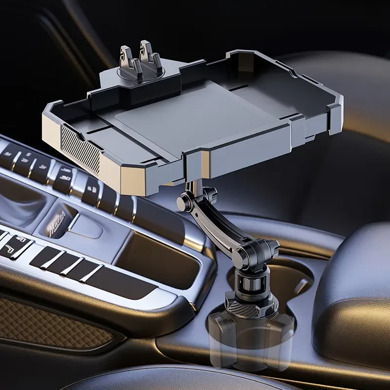Versatile Car Storage Tray With Foldable Phone Holder