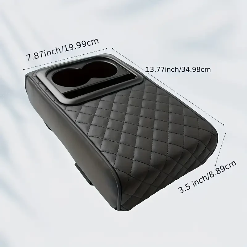 Memory Foam Car Armrest Pillow with Cup & Phone Holder