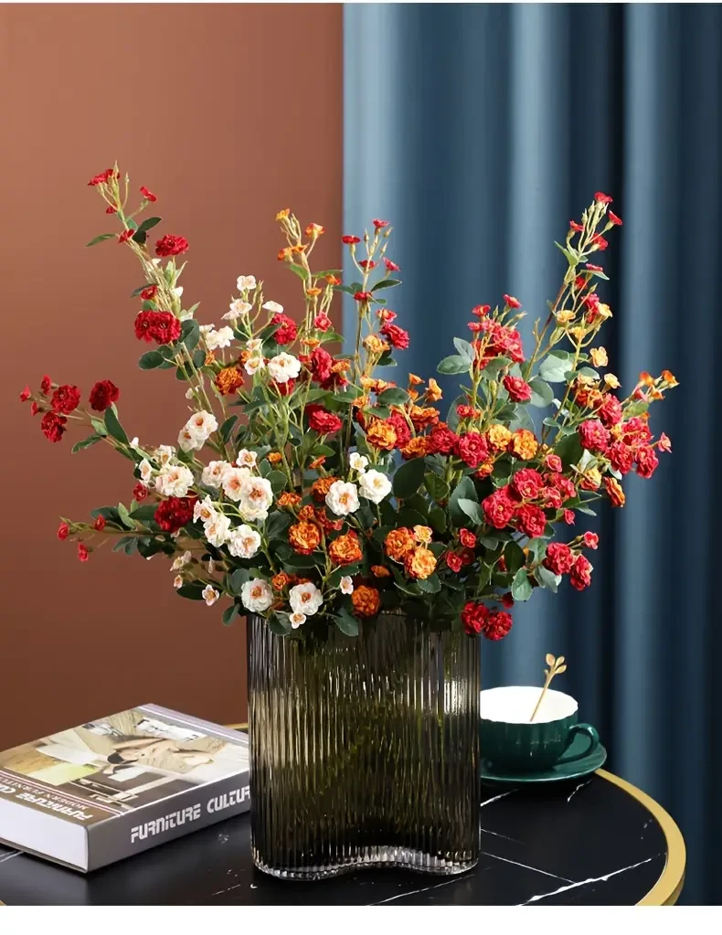 6pcs Artificial Rose Flower, Real Touch