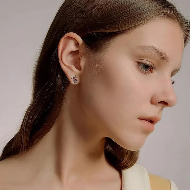 Heart Diamond Stud Earring