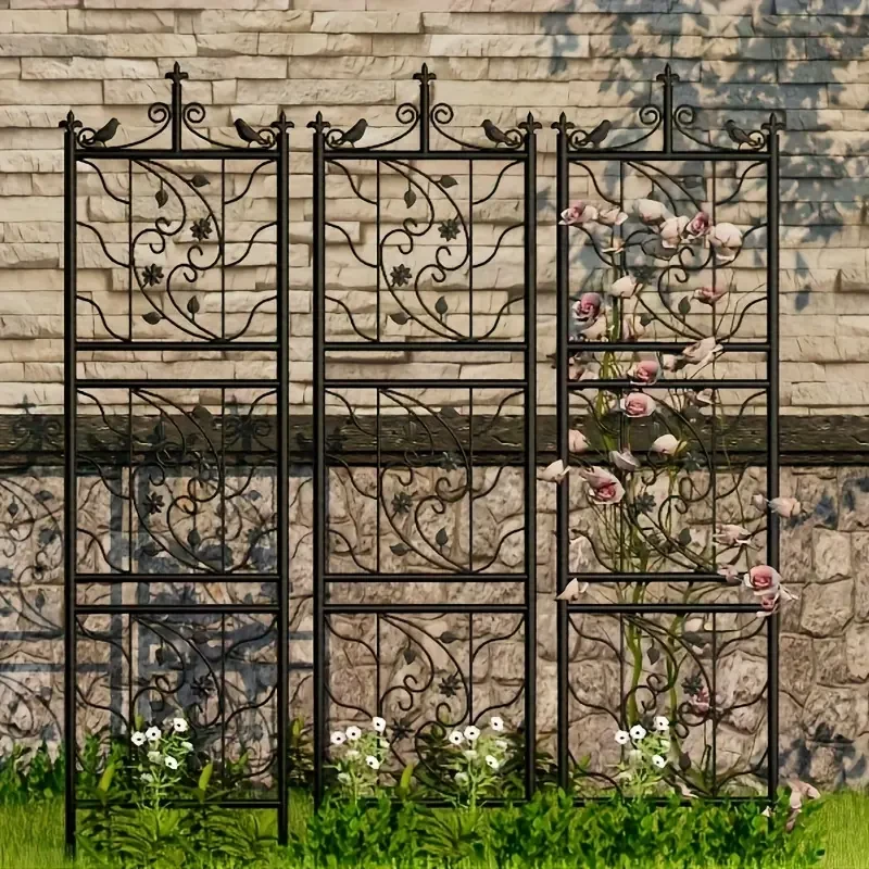 2 Panels 195cm Tall Metal Garden Trellis Fencing