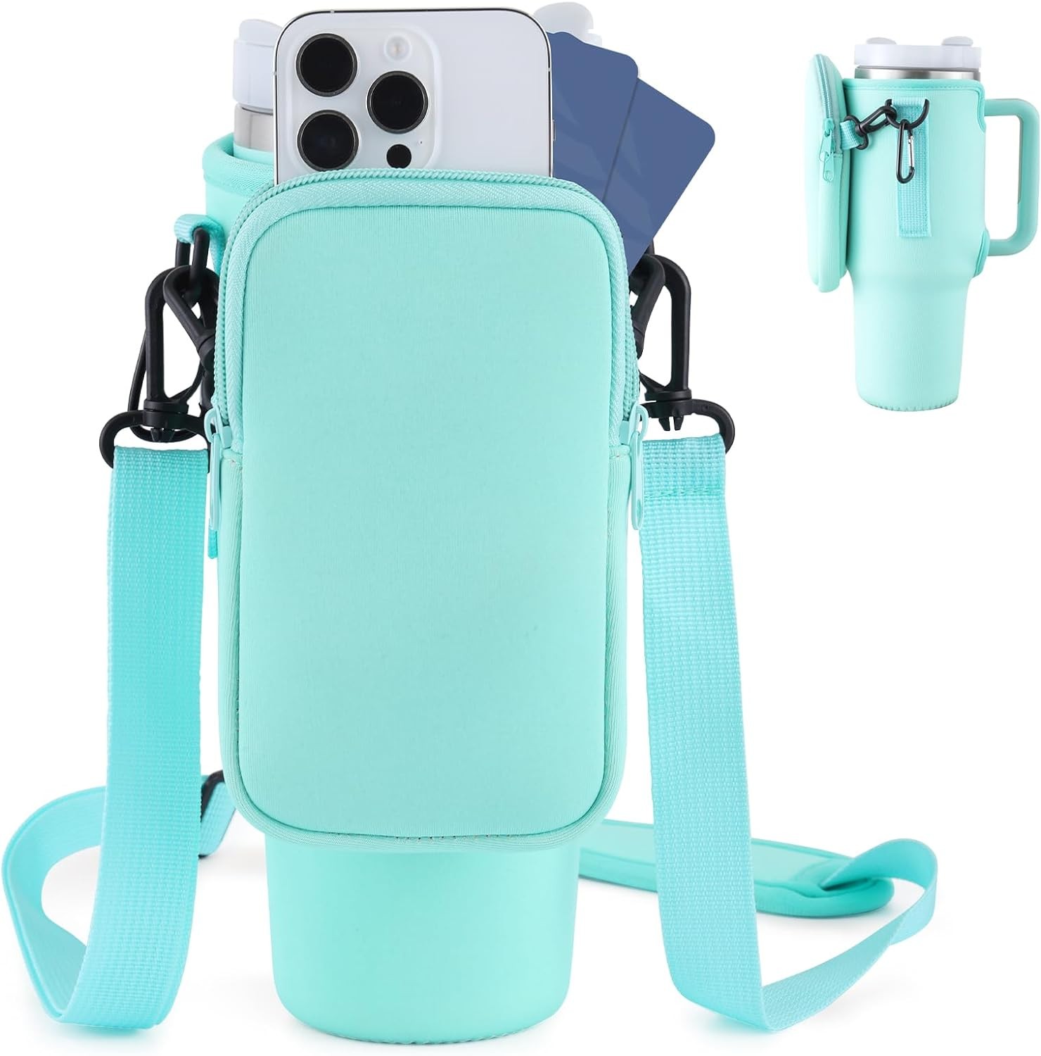 Water Bottle Carrier Bag With Simple Adjustable Strap For Outdoor Walking