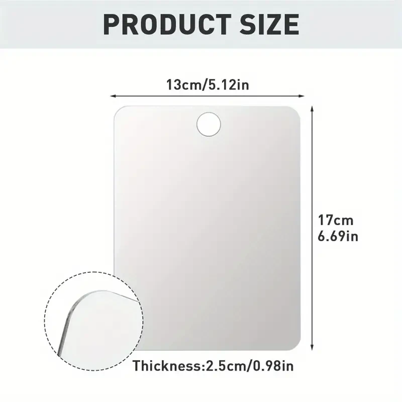 Portable Anti-Fog Shower Shave and Makeup Mirror with Suction Cup