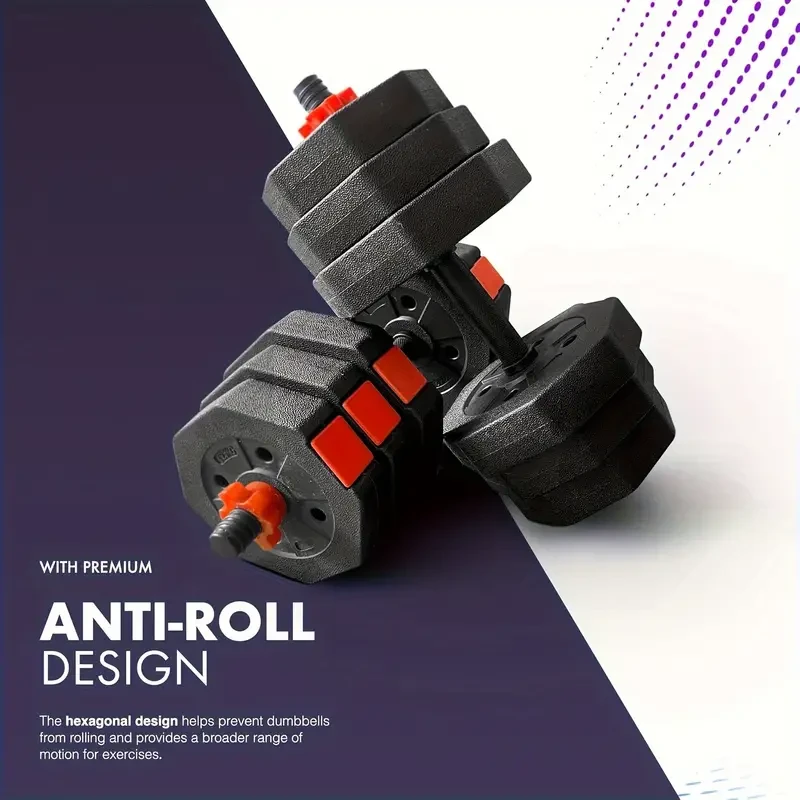 40kg Adjustable Octagon Dumbbell Set - Heavy-Duty, Anti-Slip