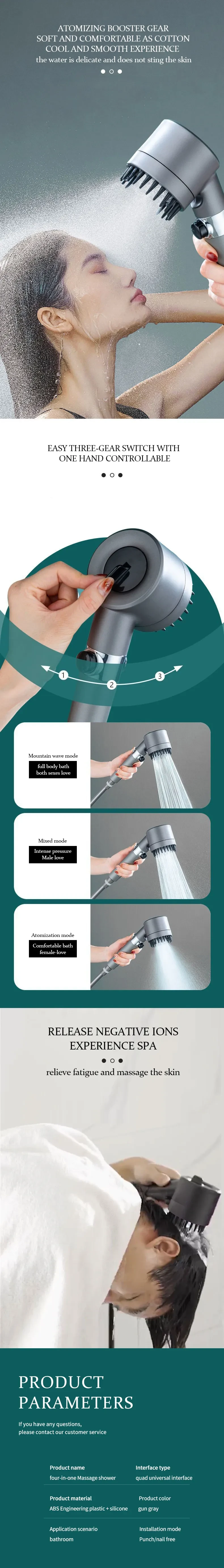 3 Modes Shower Head