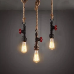 Water Pipe Hemp Rope Decoration Wrought Iron Retro