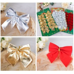 Christmas Decoration Supplies Christmas Tree Pendant Small Bowknot 12 Pieces