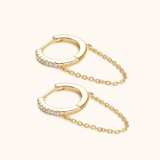 Fashion Personality Bling Diamond Earrings Tassel Chain Ear Ring