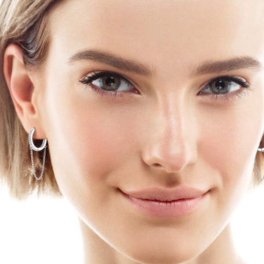 Fashion Personality Bling Diamond Earrings Tassel Chain Ear Ring