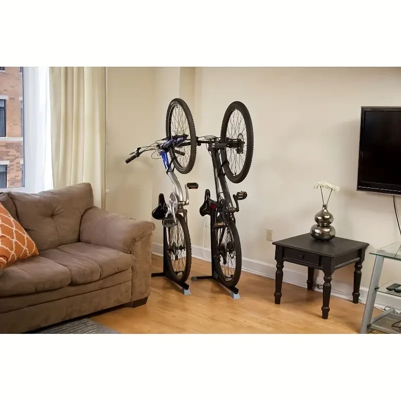 Portable Space-Saving Upright Bike Stand Rack - Indoor Bicycle Storage