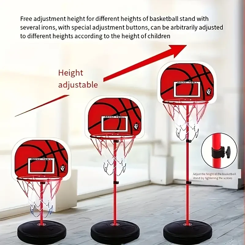 Adjustable Height Kids Basketball Hoop Set - Indoor Play Sports Toy